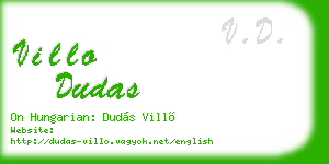 villo dudas business card