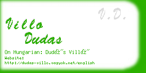 villo dudas business card